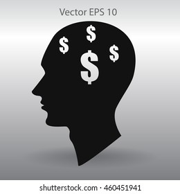thoughts about money vector illustration
