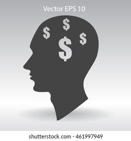 thoughts about money vector illustration