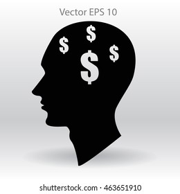 thoughts about money vector illustration