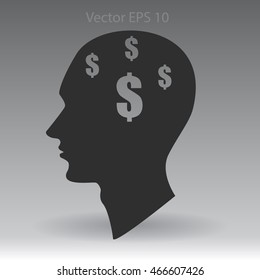 thoughts about money vector illustration