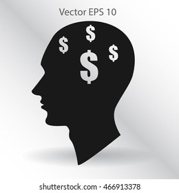 thoughts about money vector illustration