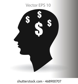 thoughts about money vector illustration