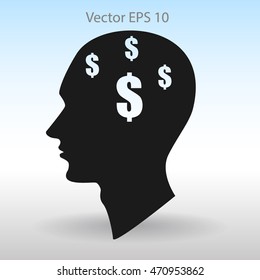 thoughts about money vector illustration