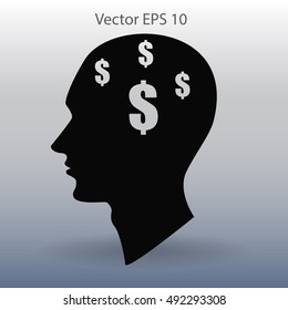 thoughts about money vector illustration
