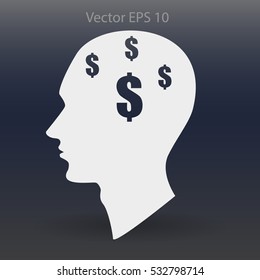 thoughts about money vector illustration