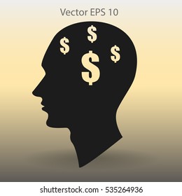 thoughts about money vector illustration