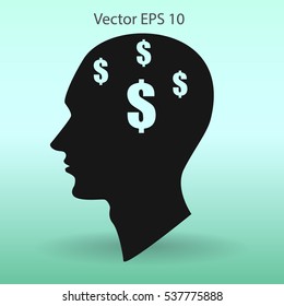 thoughts about money vector illustration