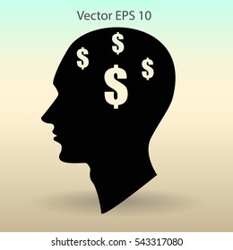 thoughts about money vector illustration