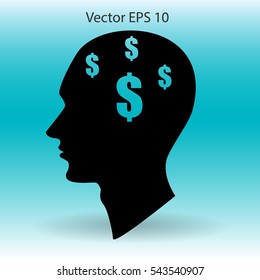 thoughts about money vector illustration