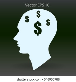 thoughts about money vector illustration