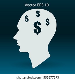 thoughts about money vector illustration