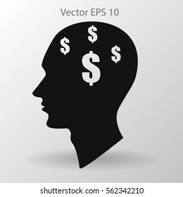 thoughts about money vector illustration