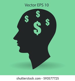 thoughts about money vector illustration