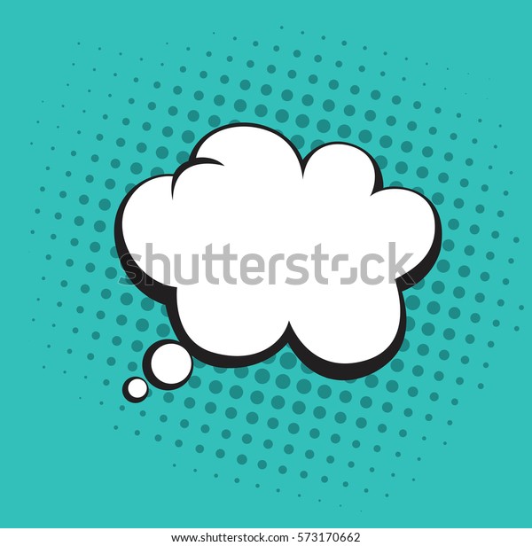 Thoughts Bubble in Pop Art Comics Style. Tosca\
Green Color Vector\
Template
