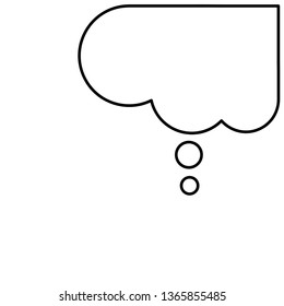 Thoughts bubble. Upper right corner,linear icon. Speech window. Dialogue frame for comics