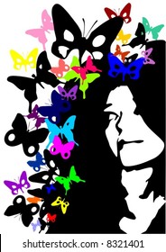 thoughts of colored butterflies