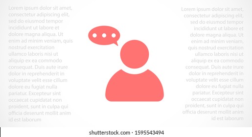 Thoughts with dialgue cloud inside icon.User with speech bubble icon, thinking.Person message. User chat.Thinking icon. Silhouette of gear in head. User with speech bubble icon