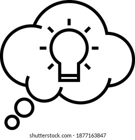 thoughts icon , line vector illustration