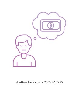 thoughts icon with white background vector stock illustration