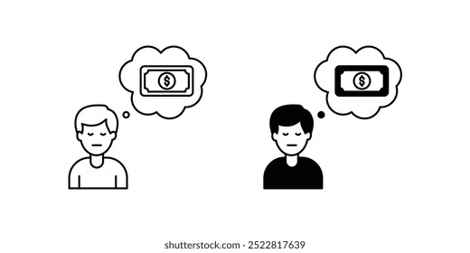 thoughts icon with white background vector stock illustration