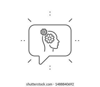 Thoughts line icon. Chat bubble design. Teamwork sign. Core value symbol. Outline concept. Thin line thoughts icon. Vector