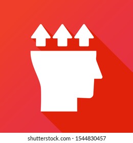 Thoughts and options. vector illustration of head with arrows