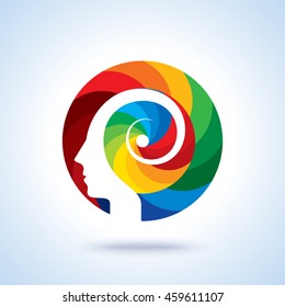 Thoughts and options. vector illustration of head