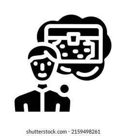 thoughts of treasure glyph icon vector. thoughts of treasure sign. isolated contour symbol black illustration