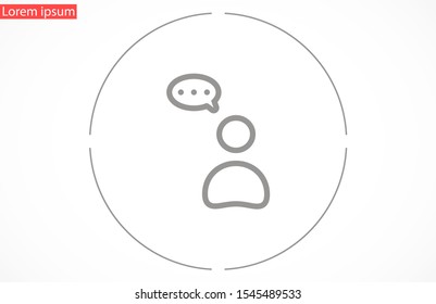 Thoughts vector icon. thoughts for ideas icon. thoughts for work icon. the idea of a human icon. 10 eps