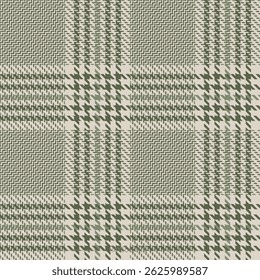 Thousand Bird Check Plaid padrão em cor verde vintage em formato vetorial. Repetição contínua com cores editáveis. Ótimo ou roupa de cama, camisas, vestidos, toalha de mesa.