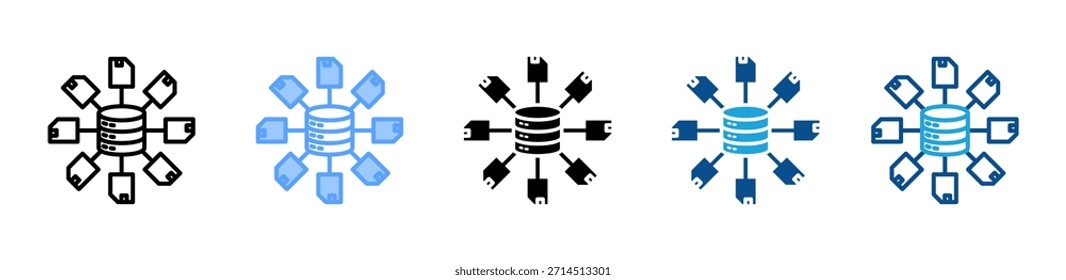 Ícone de Cluster de Mil Dados define coleção de vários estilos
