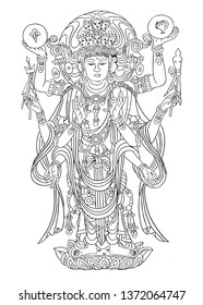 Thousand hands Guanyin vector