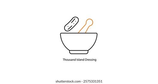 Thousand Island Dressing Vector Icon for Salads