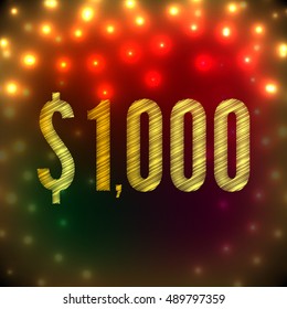 Thousand US dollars. Vector illustration
