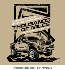 thousands off milles, offroad car illustrations