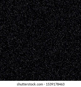 Thousands of tiny random stars.  White specks on black background. Seamless repeat vector pattern swatch.