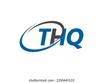 Letra THQ creativo diseño elegante del logo de swoosh