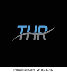 ILUSTRACIÓN VECTORIAL de Plantilla de diseño de logotipo inicial THR Letter