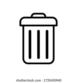 Thrash Can Icon Vector Logo Template Illustration On Trendy Design.