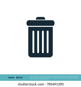 Thrash Can Icon Vector Logo Template Illustration Design. Vector EPS 10.