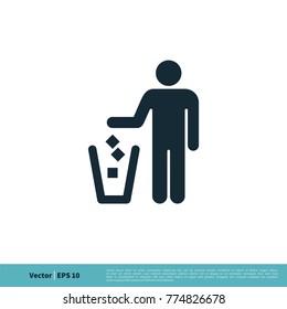 Thrash Can / Recycle Icon Vector Logo Template Illustration Design. Vector EPS 10.