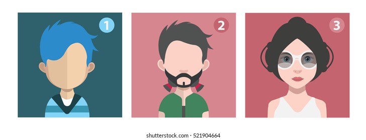 Thre style of avatars



