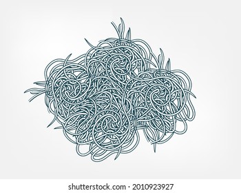thread abstcact vector design elements nature type isolated doodle set sketch