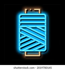 Thread Bobbin neon light sign vector. Glowing bright icon Thread Bobbin sign. transparent symbol illustration