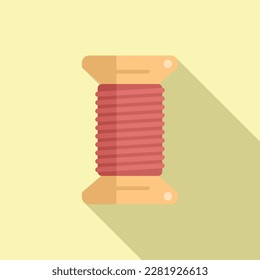 Thread bobine icon flat vector. Wool knit. Cloth craft