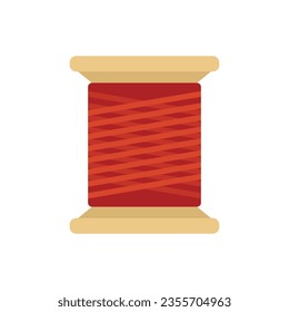 Thread bobine icon flat vector. Sewing cloth. Shoemaker manufacture isolated