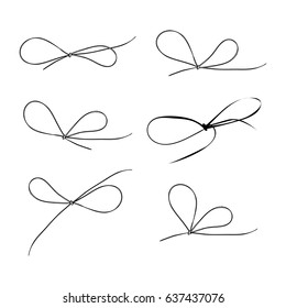 Thread Bow Set Symbol Design. Icon Vector illustration isolated on white background. 