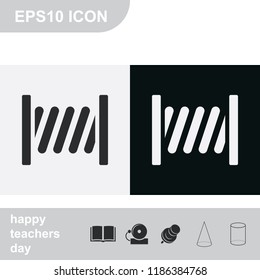 Thread or cable spool flat black and white vector icon.