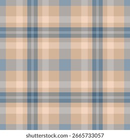 Tartán textil a prueba de hilos, tela diwali a cuadros sin costuras. Textura de fondo de patrón de Vector de Festiva en paleta de colores claros y grises.