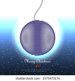 Thread Christmas Ball Modern Background. Minimalist Creative Design Concept.